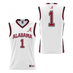 #1 Alabama Crimson Tide ProSphere Basketball Jersey White