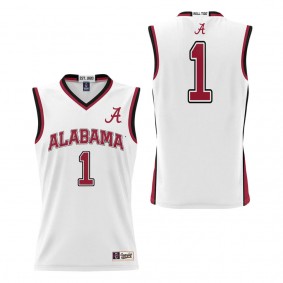 #1 Alabama Crimson Tide ProSphere Youth Basketball Jersey White