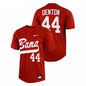 Zane Denton Alabama Crimson Tide #44 College Baseball Men Crimson Jersey Full-Button